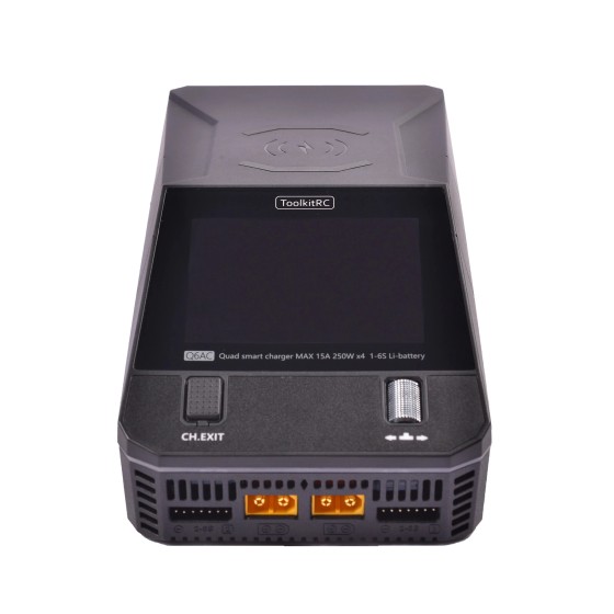 ToolkitRC Q6AC 400W AC 1000W Ladegerät 15A * 4 Quad-Kanal-Akku Kunststoff gehäuse für 1-6S LiHV LiFe